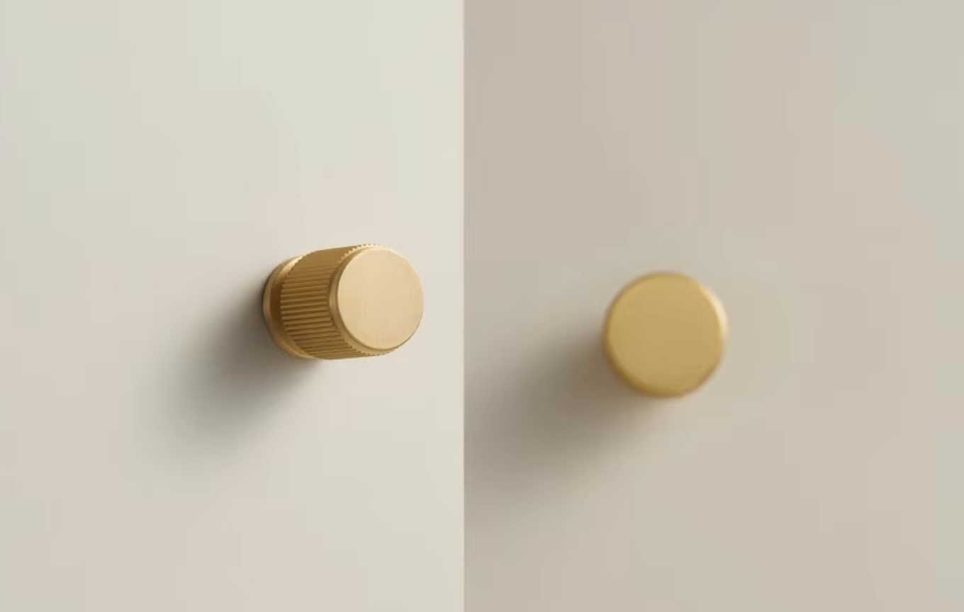 Brushed gold furniture handle