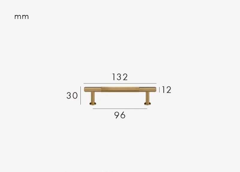 Brushed gold furniture handle