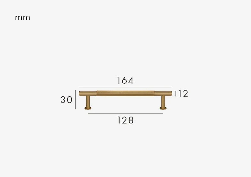 Brushed gold furniture handle