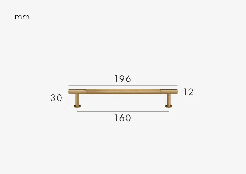 Brushed gold furniture handle