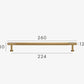 Brushed gold furniture handle