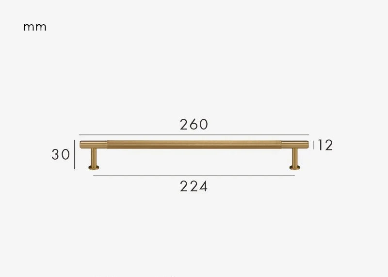 Brushed gold furniture handle