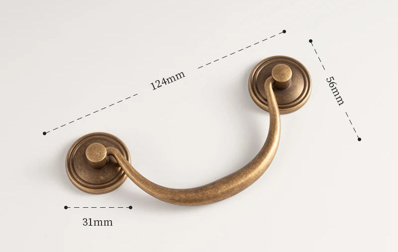 Poignée de meuble ancienne effet bronze