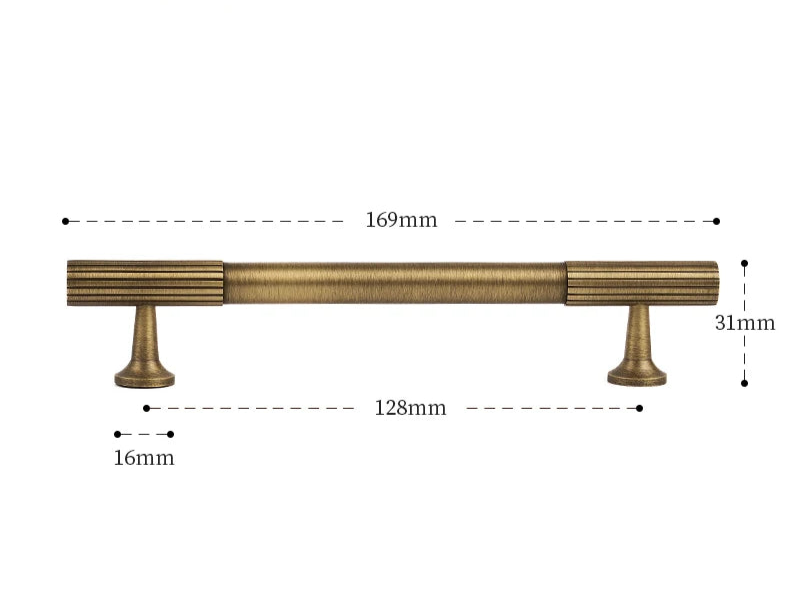 Poignée de meuble antique or brossé