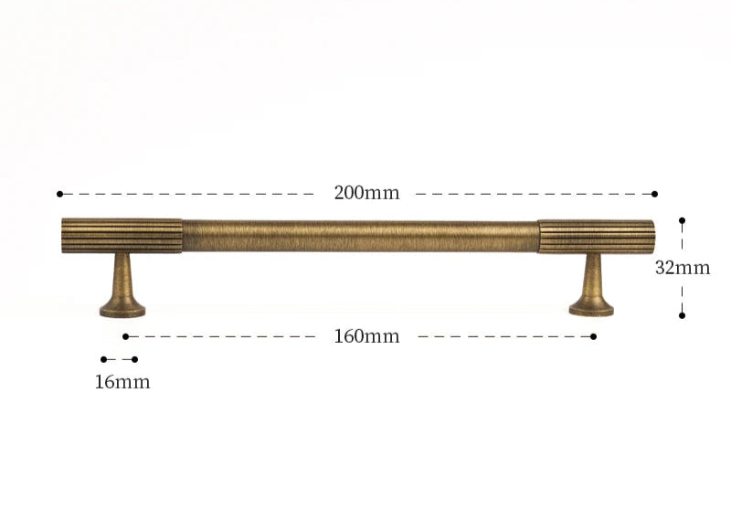 Poignée de meuble antique or brossé