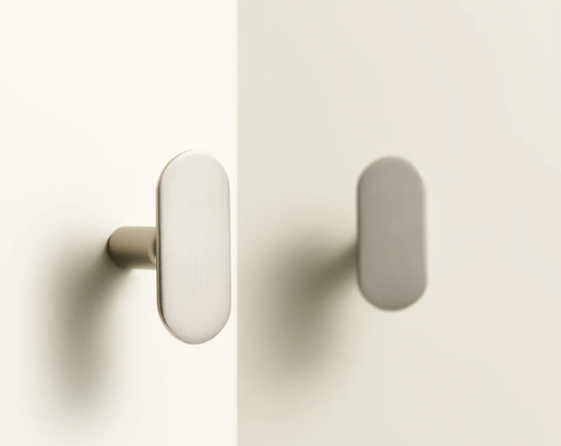 Poignée de meuble au design originale Gris inox