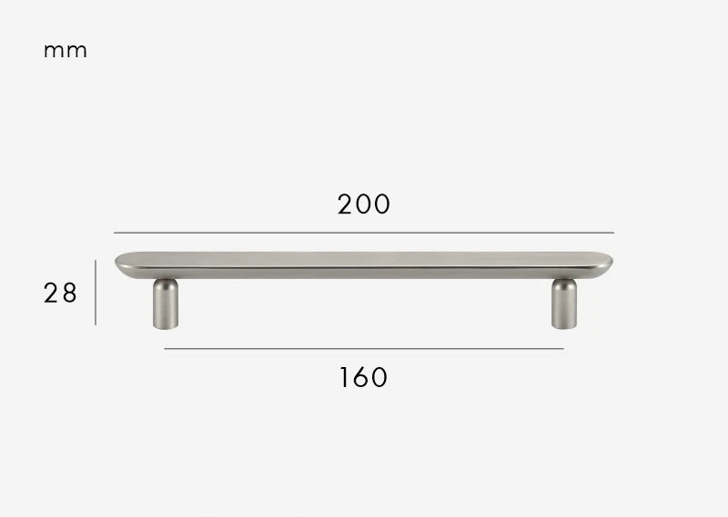 Poignée de meuble au design originale Gris inox