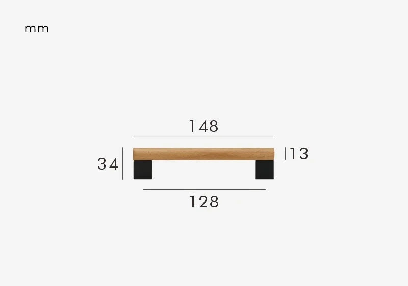 Poignée de meuble bois & laiton noir