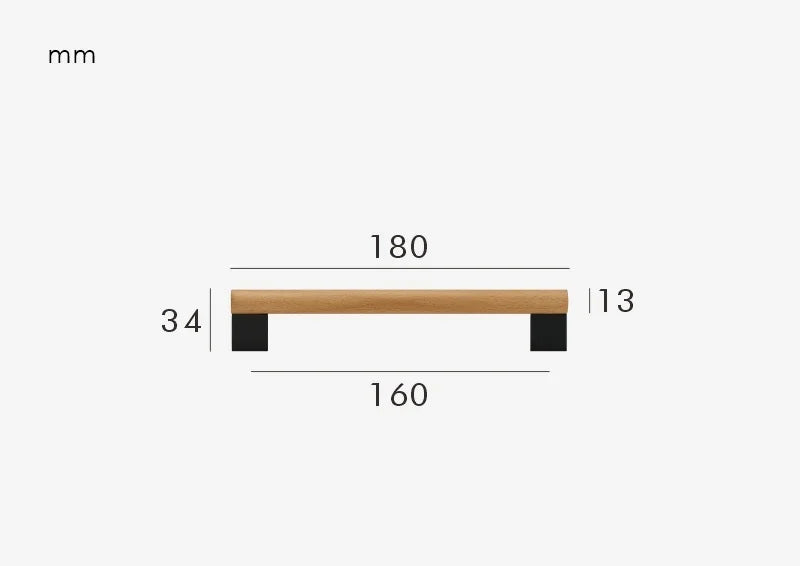 Poignée de meuble bois & laiton noir