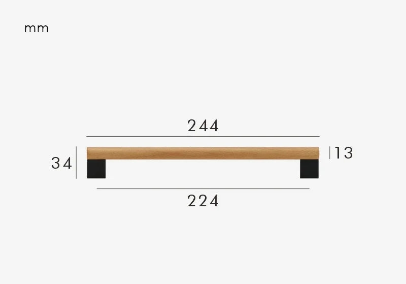 Poignée de meuble bois & laiton noir