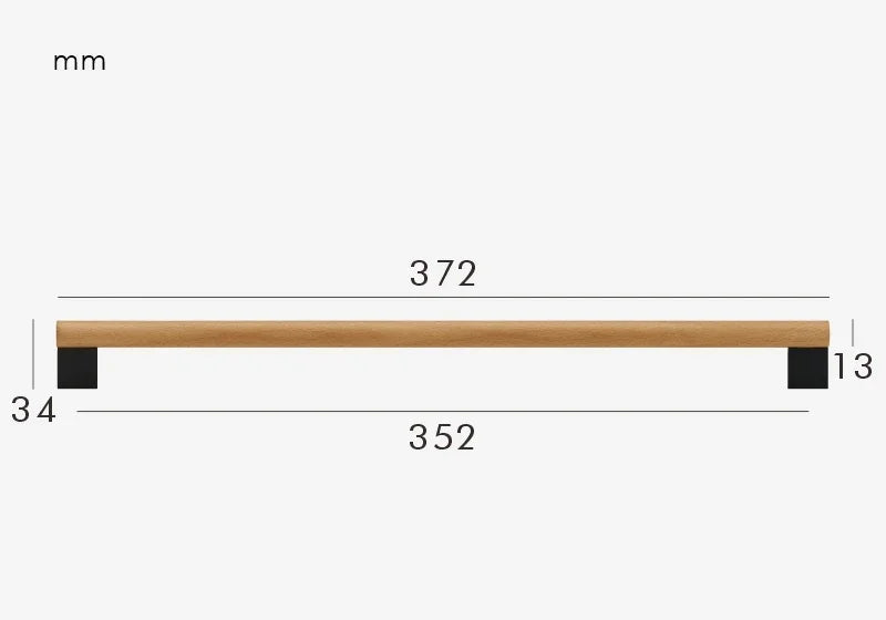 Poignée de meuble bois & laiton noir