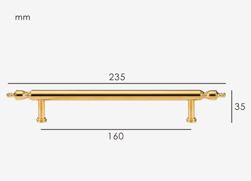 Poignée de meuble classique Or brillant