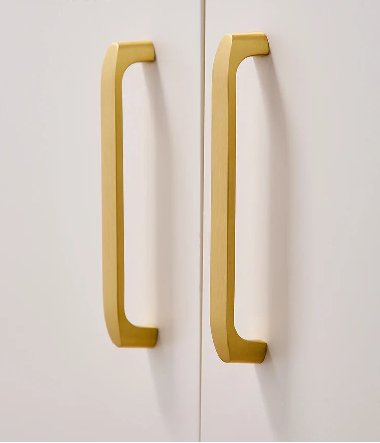 Poignée de meuble classique or satiné