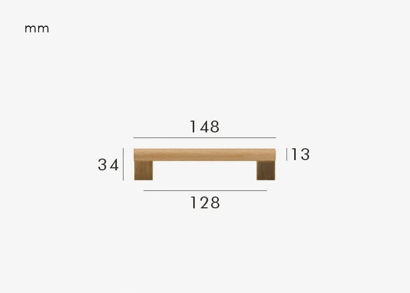 Poignée de meuble en bois & bronze brossé