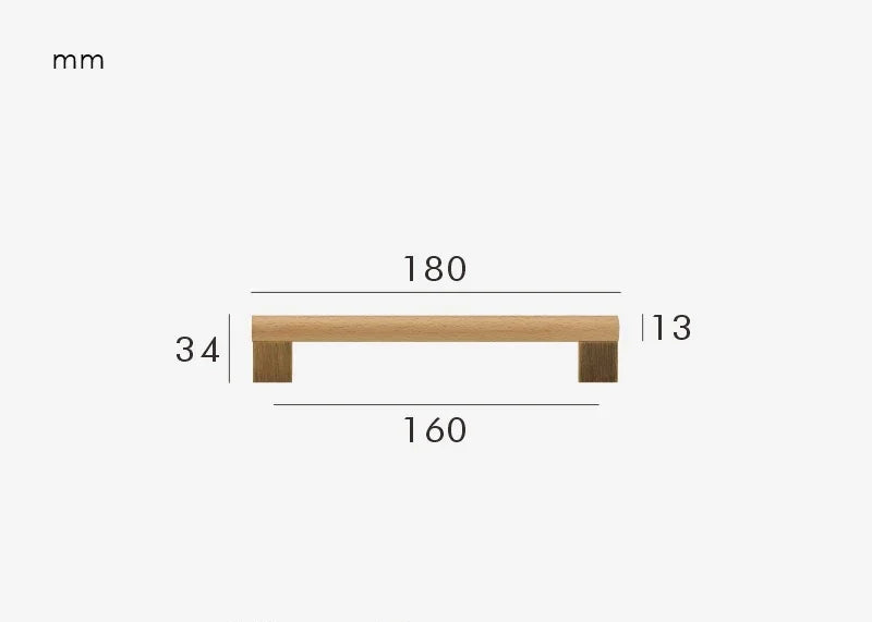 Poignée de meuble en bois & bronze brossé