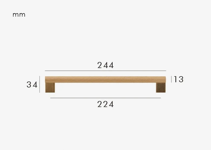 Poignée de meuble en bois & bronze brossé