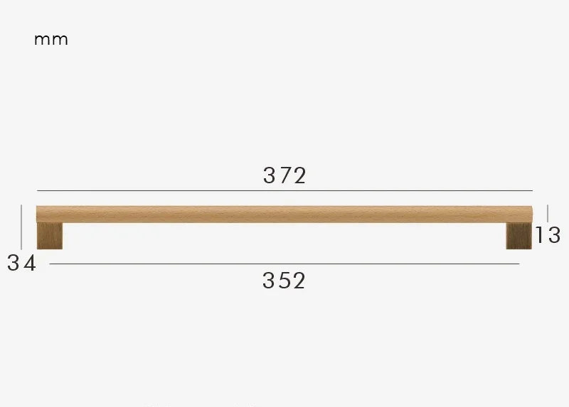 Poignée de meuble en bois & bronze brossé