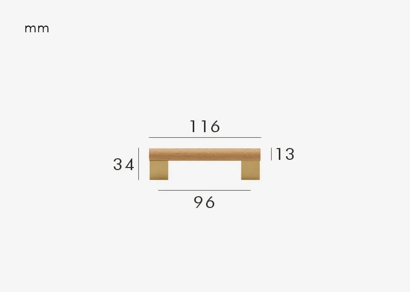 Poignée de meuble en bois & or brossé