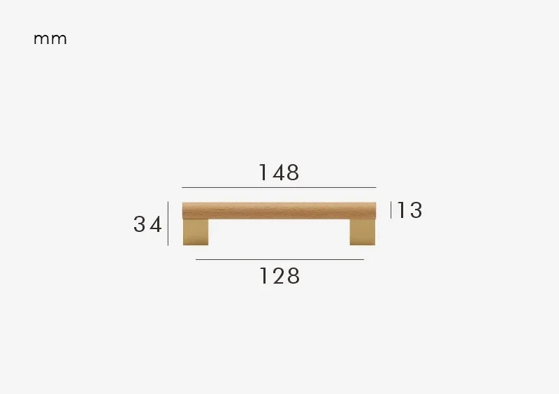 Poignée de meuble en bois & or brossé