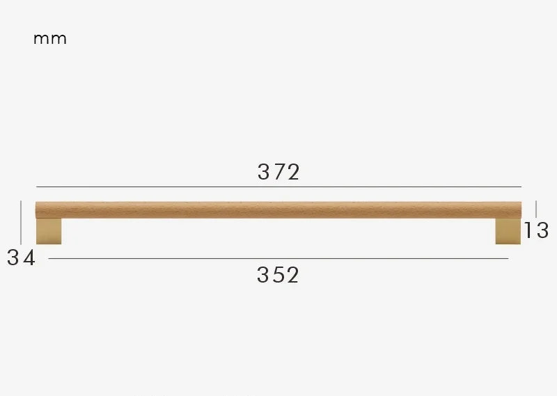 Poignée de meuble en bois & or brossé