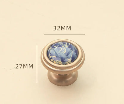 Blue ceramic furniture handle