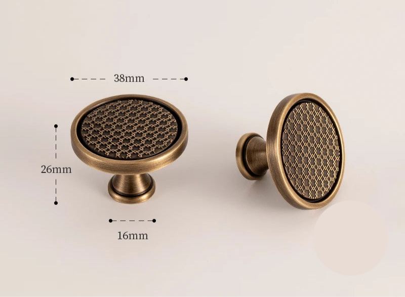 Poignée de meuble en laiton effet bronze