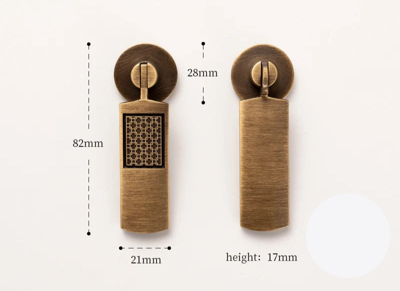 Poignée de meuble en laiton effet bronze