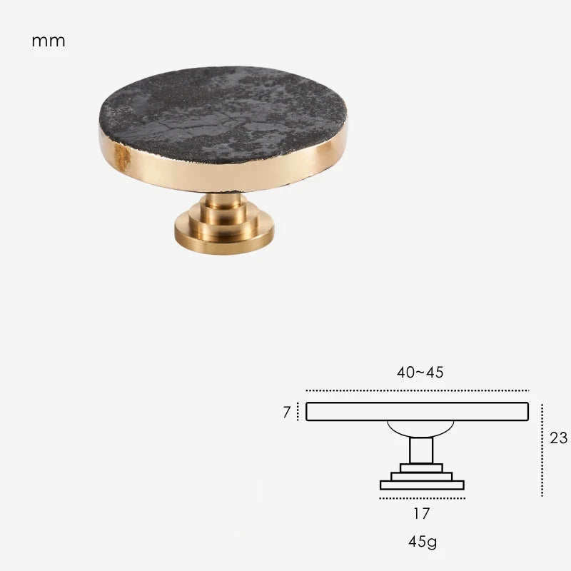 Poignée de meuble laiton et granit