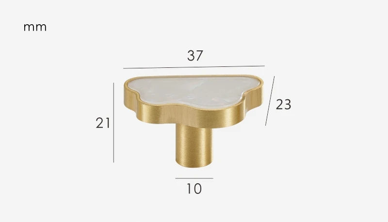 Poignée de meuble nuage blanc nacré