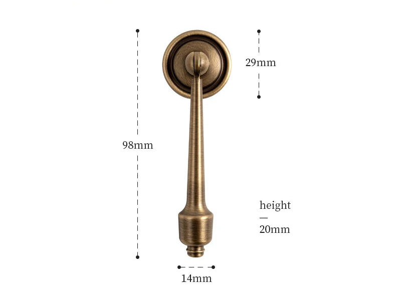 Original brass furniture handle, bronze effect