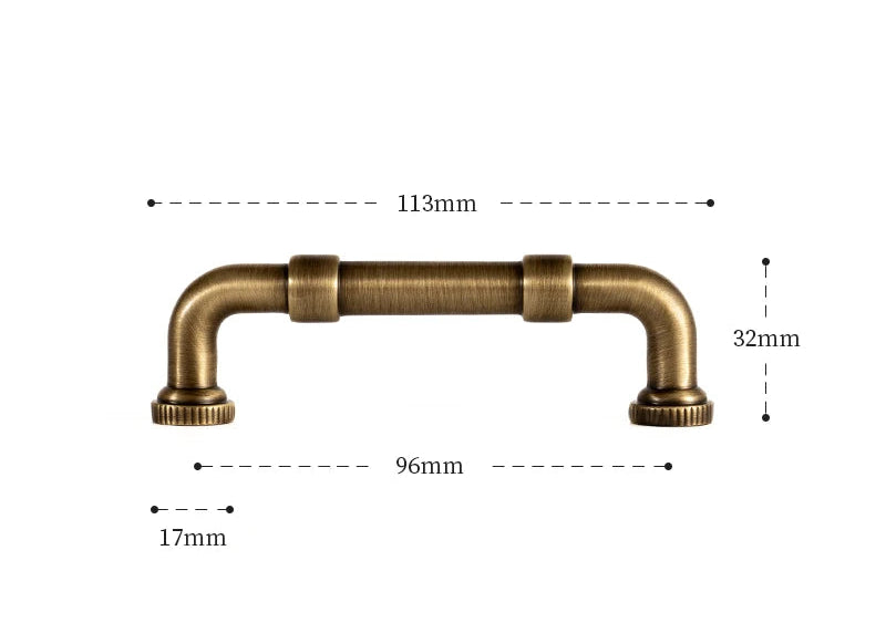 Poignée de meuble originale en laiton, effet bronze