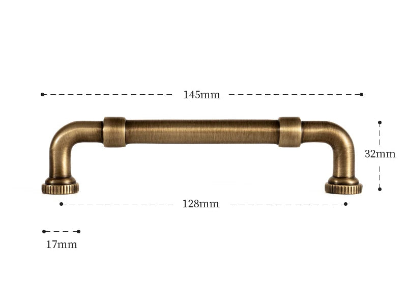 Poignée de meuble originale en laiton, effet bronze