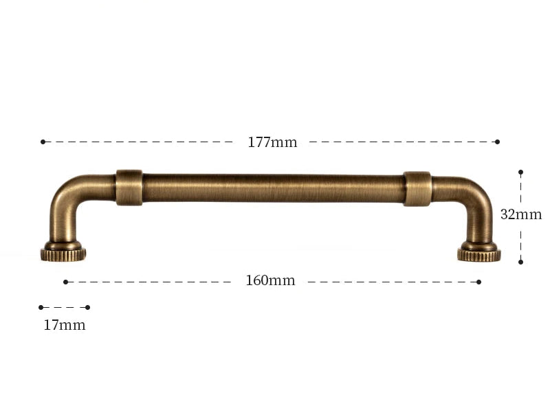 Poignée de meuble originale en laiton, effet bronze