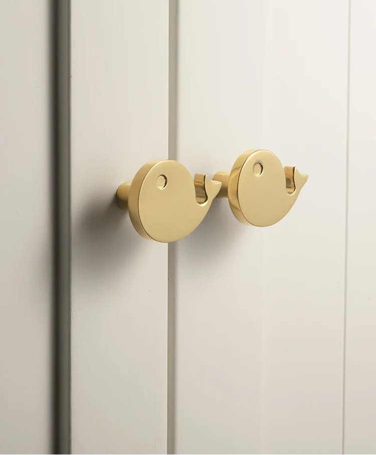 Poignée de meuble poisson Or brillant