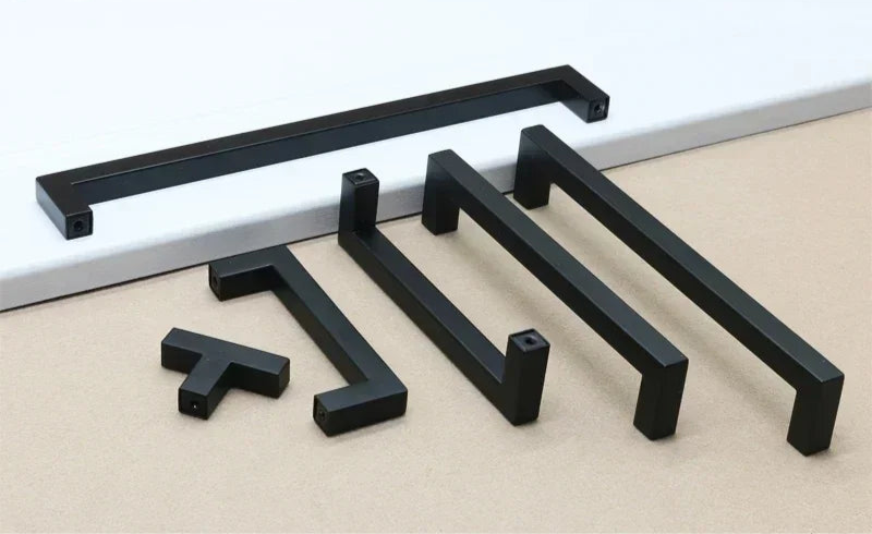 Poignée de meuble rectangulaire Noir