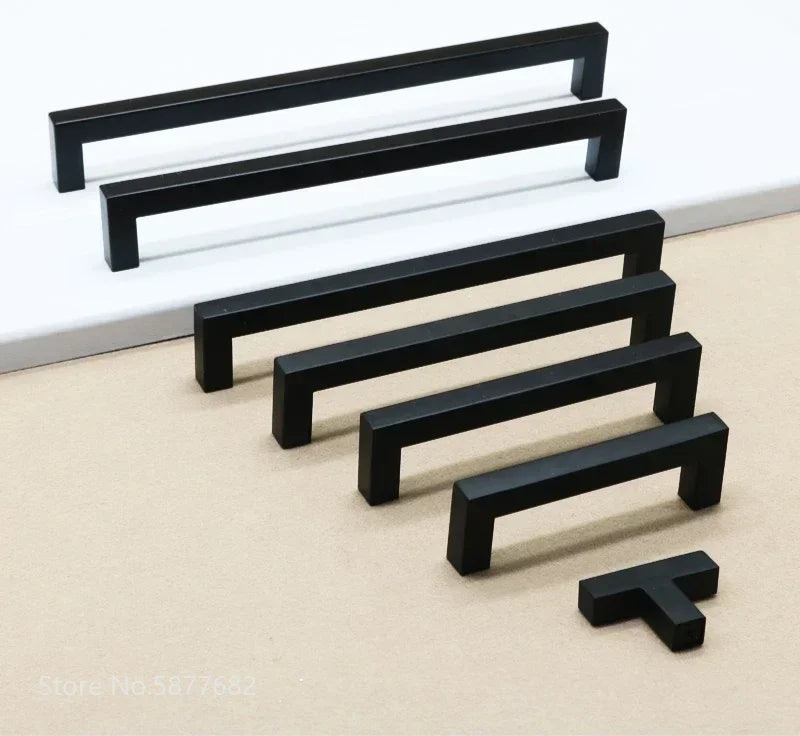 Poignée de meuble rectangulaire Noir