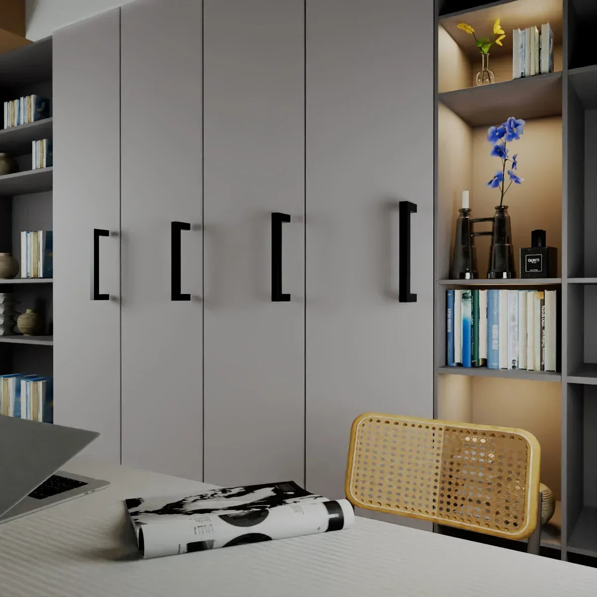 Poignée de meuble rectangulaire Noir