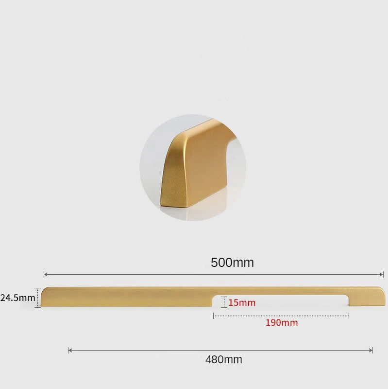 Poignée de meuble rectangulaire Or brossé