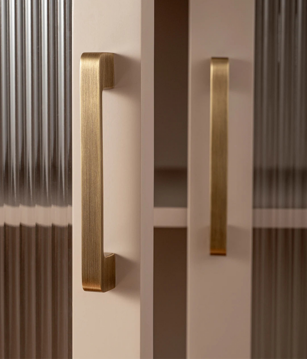 Poignée de meuble rectangulaire en laiton effet Bronze