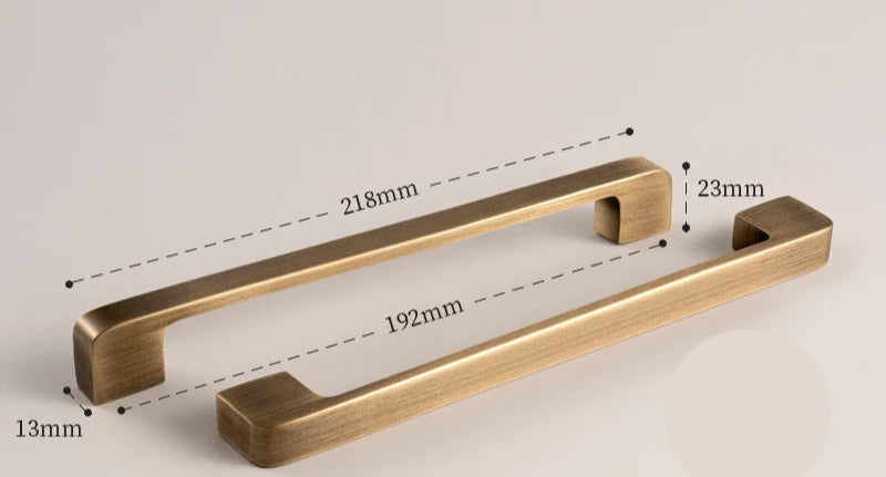 Poignée de meuble rectangulaire en laiton effet Bronze