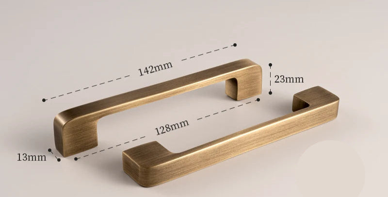 Poignée de meuble rectangulaire en laiton effet Bronze