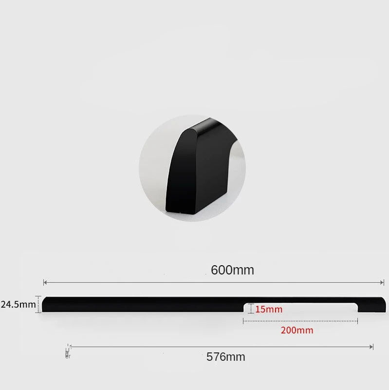 Black rectangular furniture handle