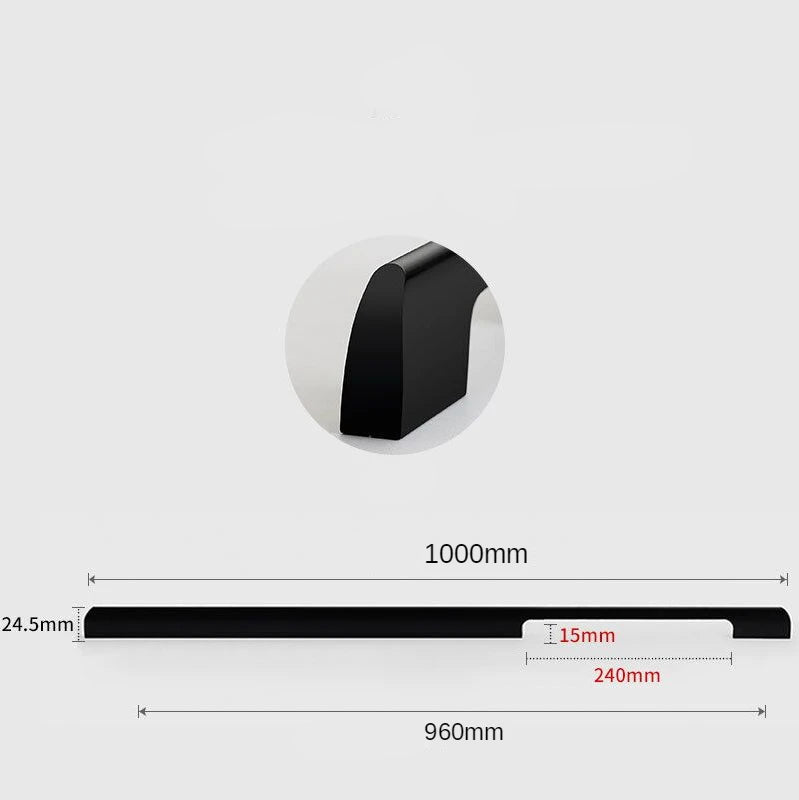 Black rectangular furniture handle