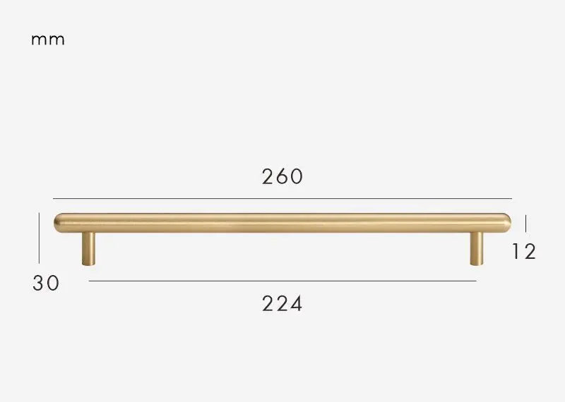 Poignée de meuble ronde et fine Or brossé