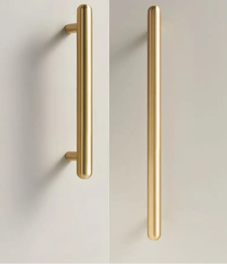 Poignée de meuble ronde et fine Or brossé