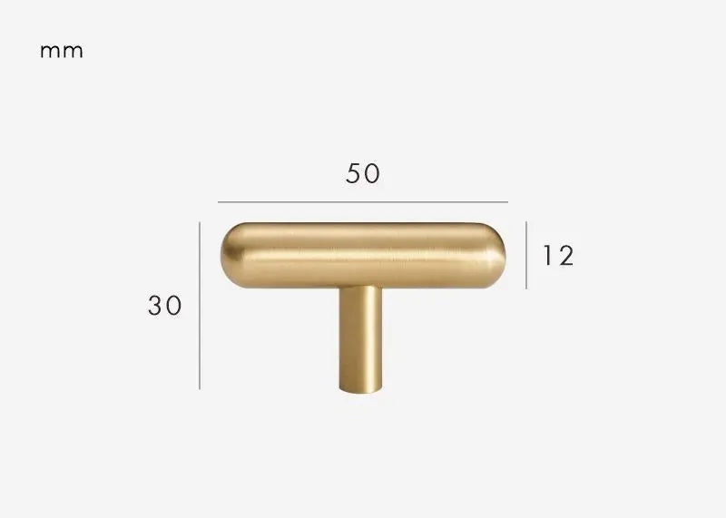 Poignée de meuble ronde et fine Or brossé