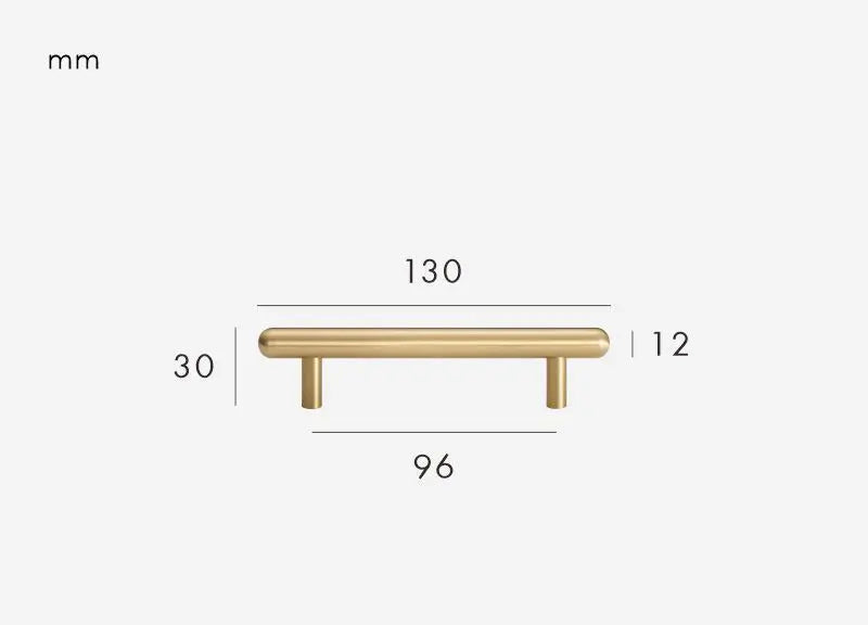 Poignée de meuble ronde et fine Or brossé