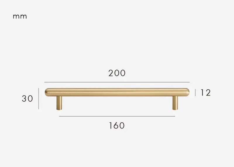 Poignée de meuble ronde et fine Or brossé