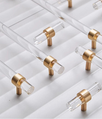 Clear and brushed gold furniture handle