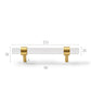 Clear and brushed gold furniture handle